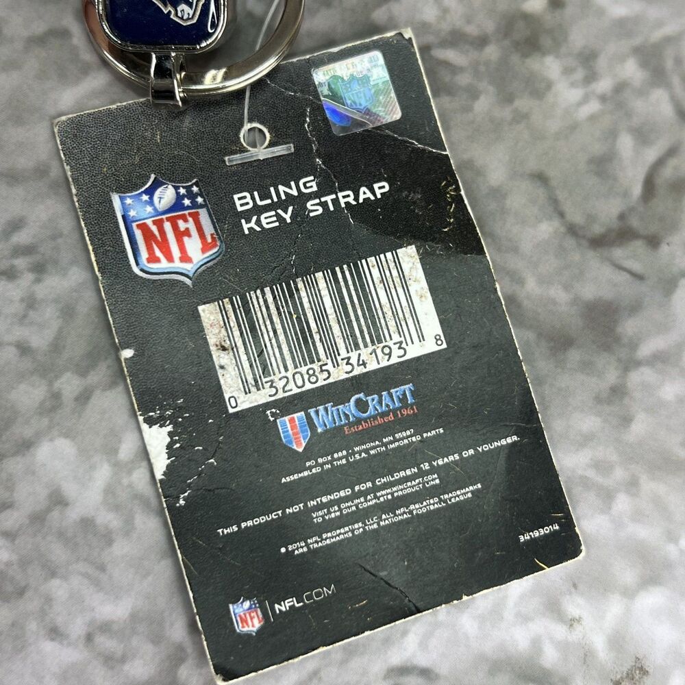 LA Rams NFL Rams Bling Key Strap Rhinestone Keychain Keyring New NWT - Picture 6 of 7